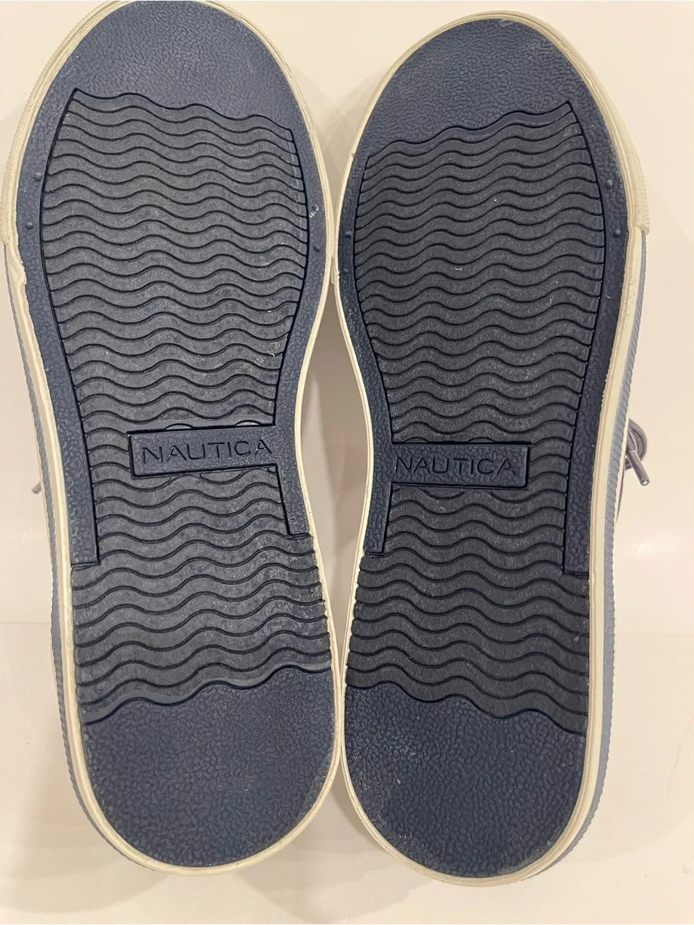 Nautica Men's Denim-Style Canvas Boat Shoes in Gray-Blue